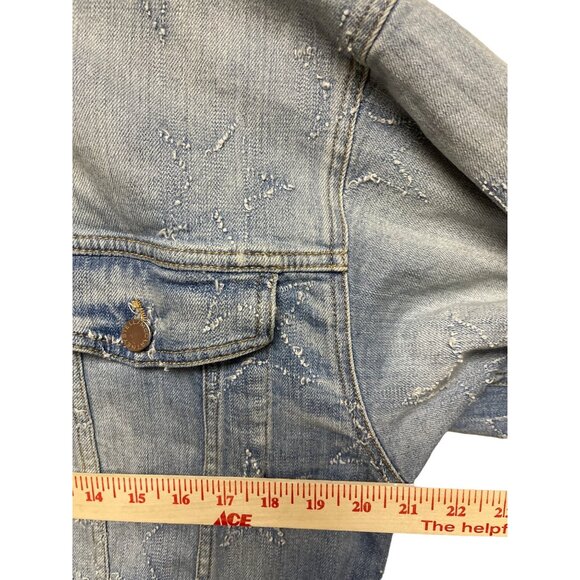 Stella McCartney Women's Jacket Denim Distressed Embroidered Star EU 46 US 12 - Picture 6 of 7